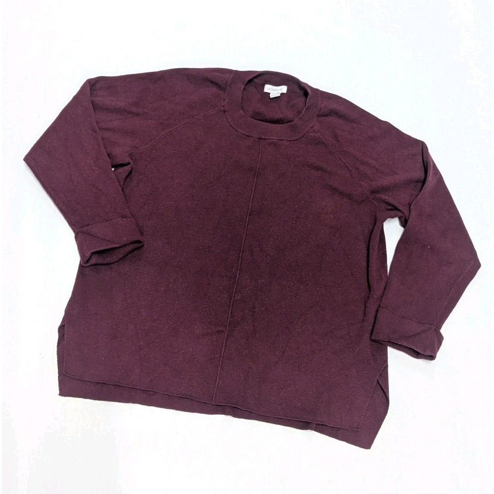 Dark Academia Cozy Core Burgundy Sweater Soft Knit XXL Liz Claiborne Cabincore